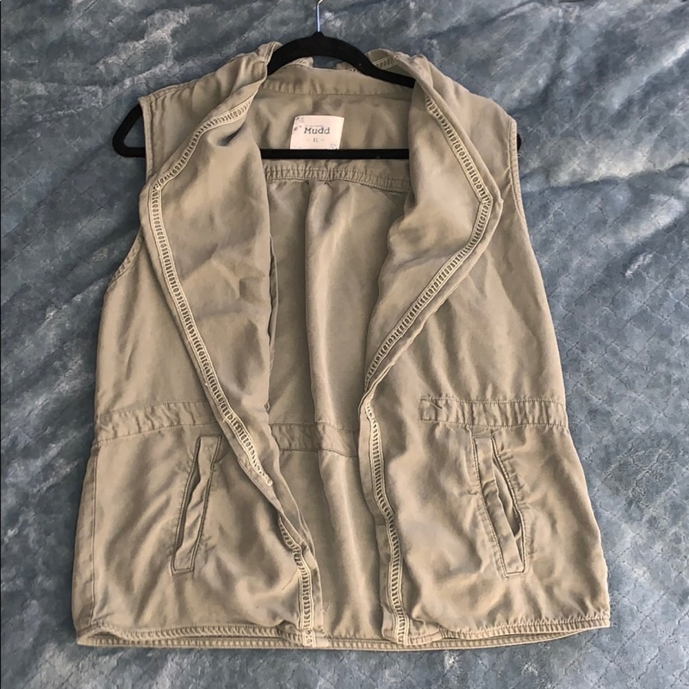Army Green Cardigan Vest